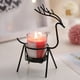 thumbnail image 5 of Portavelas Iron Fawn - Vaso para Velas de Té con Forma de Reno, Centro de Mesa Navideño, Decoración Romántica para Cenas a La Luz de Las Velas, Decoración de Escritorio para El Hogar., 5 of 6