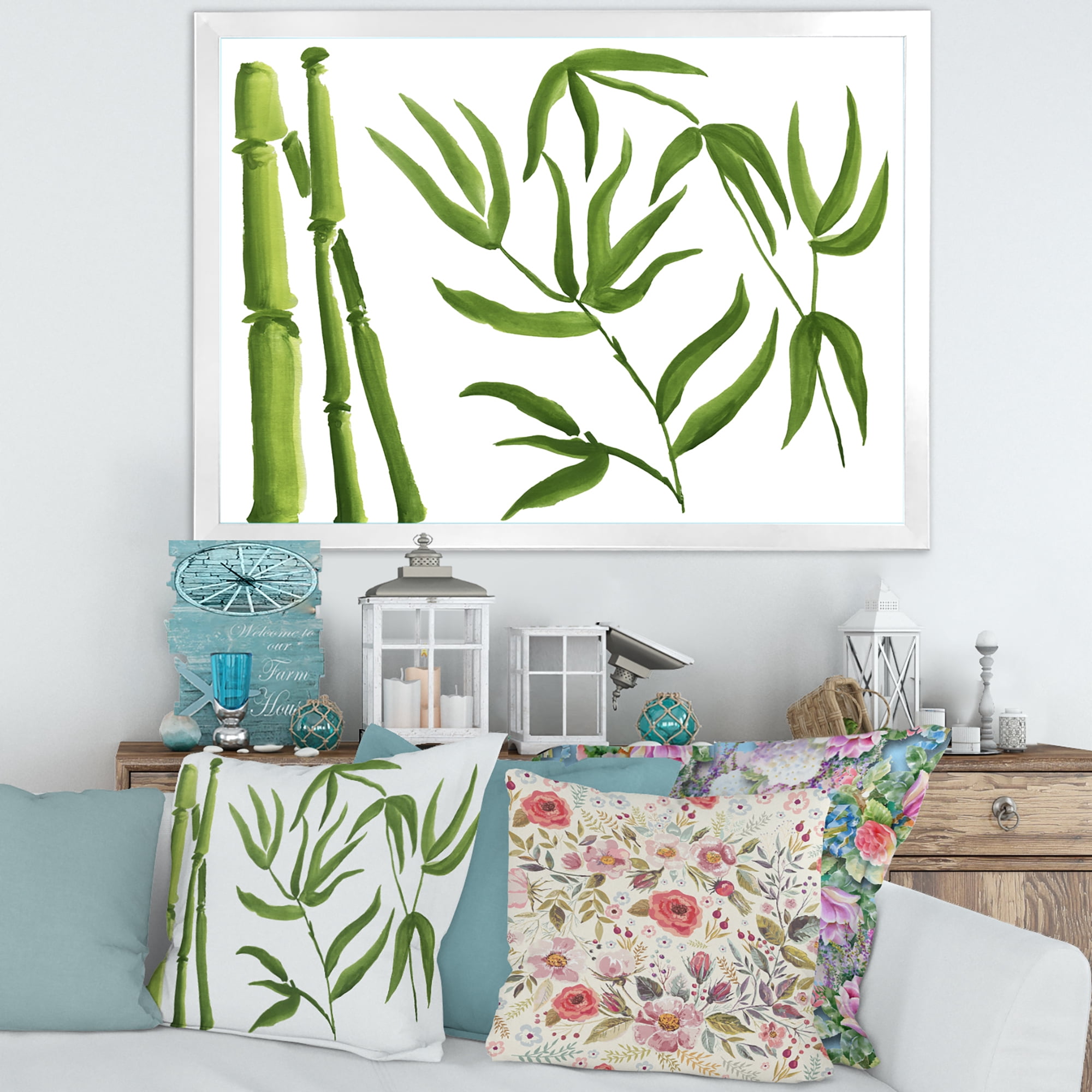 Designart 'The Forest of Bamboo Branches IV' Tropical Framed Art Print