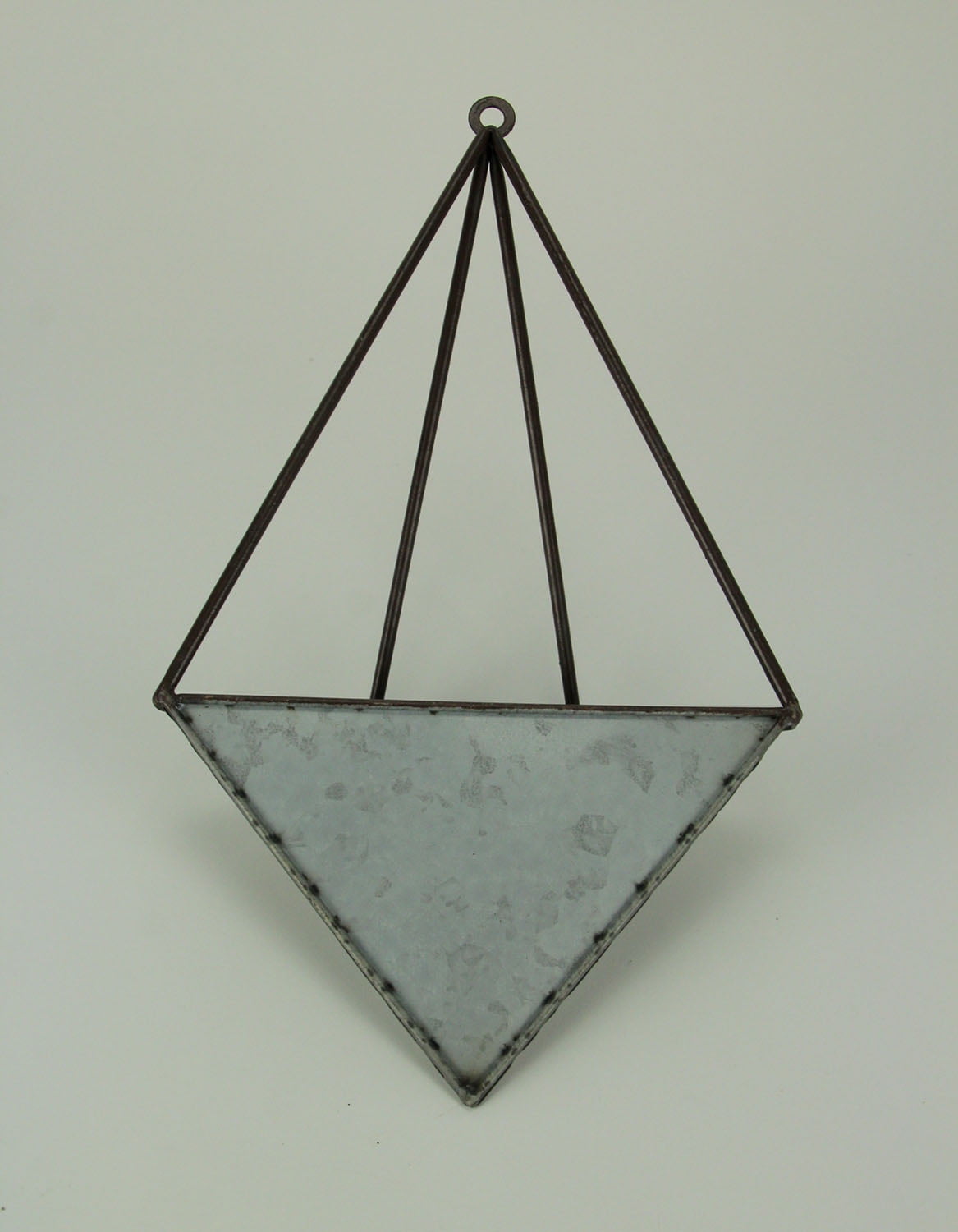 Gerson Galvanized Metal Diamond Shaped Angular Hanging Planters Set of 2