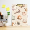 thumbnail image 2 of FORMRS Acrylic Clipboard with Low Profile Clip Standard A4 Letter Size, 12.5" x 9", Green Watercolor Seashells, 2 of 8