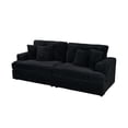 thumbnail image 4 of 79.3" Corduroy Sofa, Compact 3-Seater Couch with Plush Pillows - Perfect for Small Apartments, Home Offices, or Living Rooms - Durable Corduroy Fabric, Easy Assembly, Black, 4 of 8