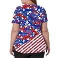 thumbnail image 4 of 4th of July Scrub Tops for Women Stretchy V-neck Short Sleeve Red White and Blue Sequin Printed Scrubs 2026 US 250th Anniversary New Medical Plus Size Scrub T Shirts, 4 of 5