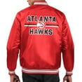 thumbnail image 2 of Men's Starter  Red Atlanta Hawks Printed Team Name Satin Varsity Full-Snap Jacket, 2 of 2