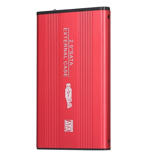 Aluminum Alloy 2.5 Inch SATA HDD/SSD Enclosure with USB3.0 Interface - High-Speed Data Transfer External Hard Drive Case for 7/9.5mm Disks, Includes Data Cable, Screwdriver & Screws (Red)