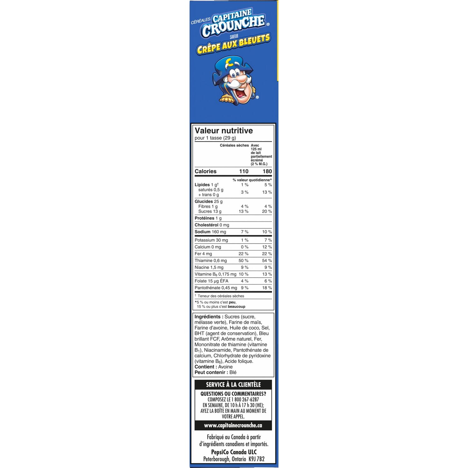 Capitaine Crounche céréales saveur Crêpe aux bleuets, 288 g.
