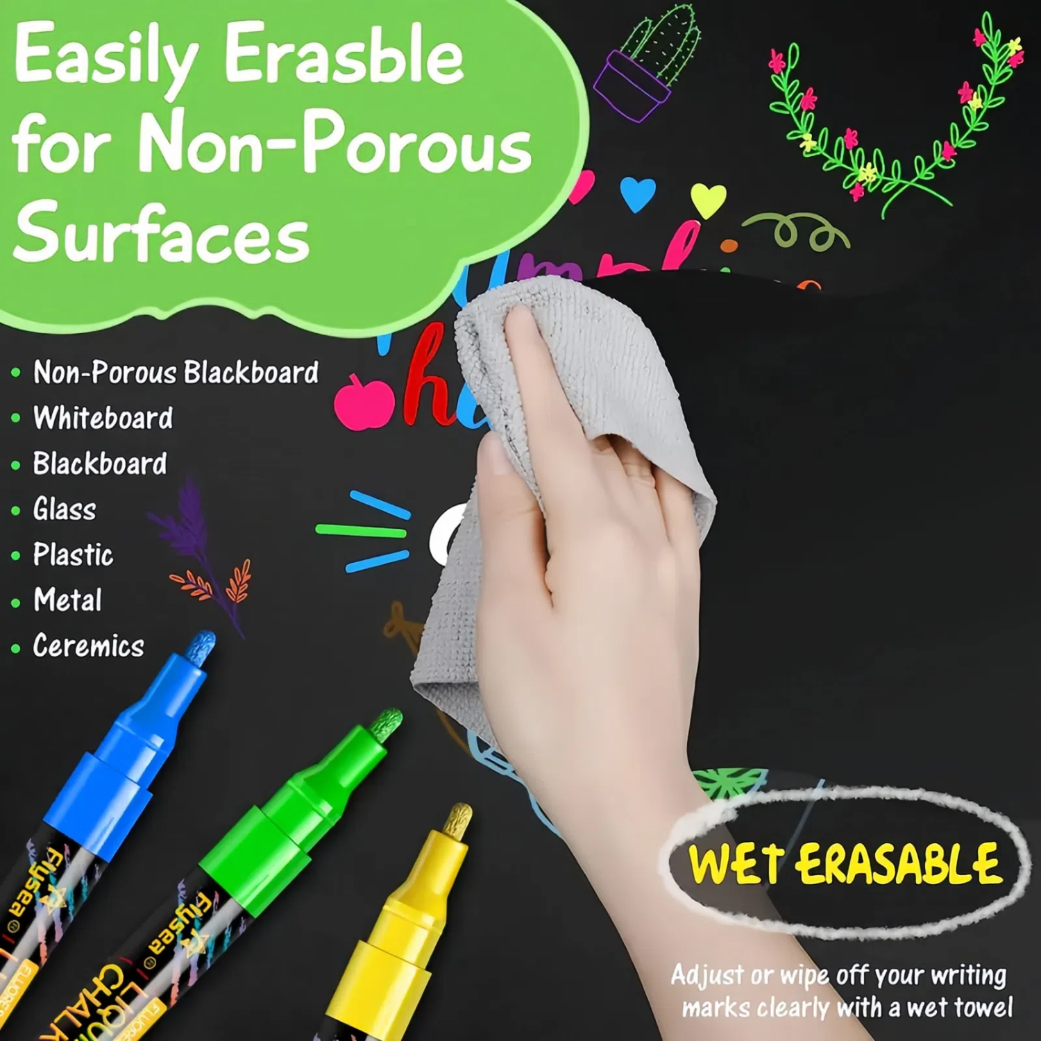 Liquid Chalk Markers 12-Pack, 1mm Extra Fine Point photo 3