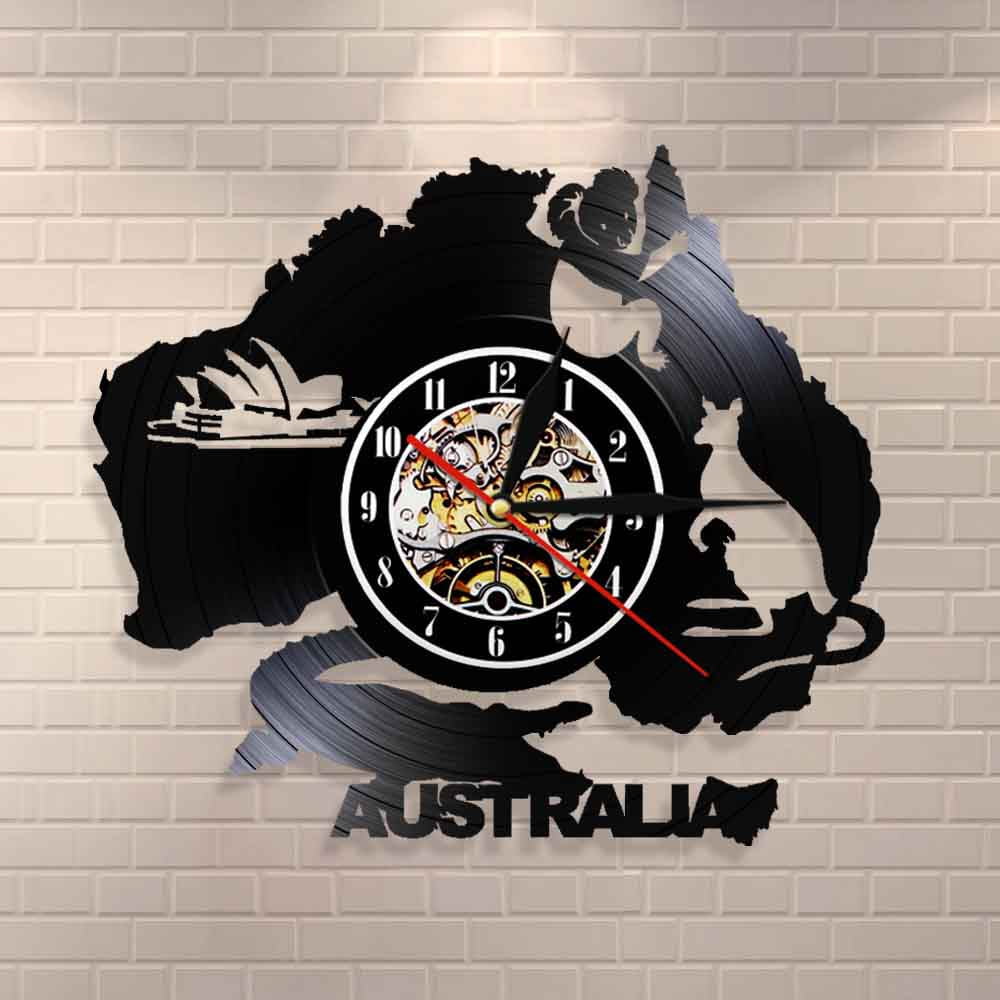 Australia Symbols Wall Art Wall Clock Sydney Opera House Kangaroo Koala