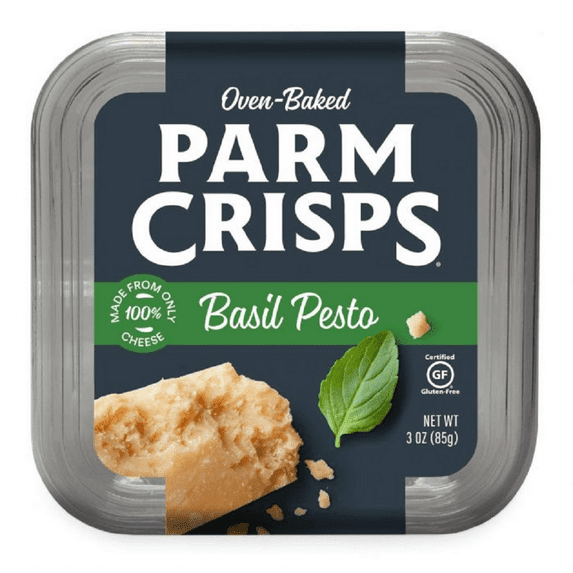 Parm Crisps Basil Pesto Gluten Free, 3oz (Pack of 12)
