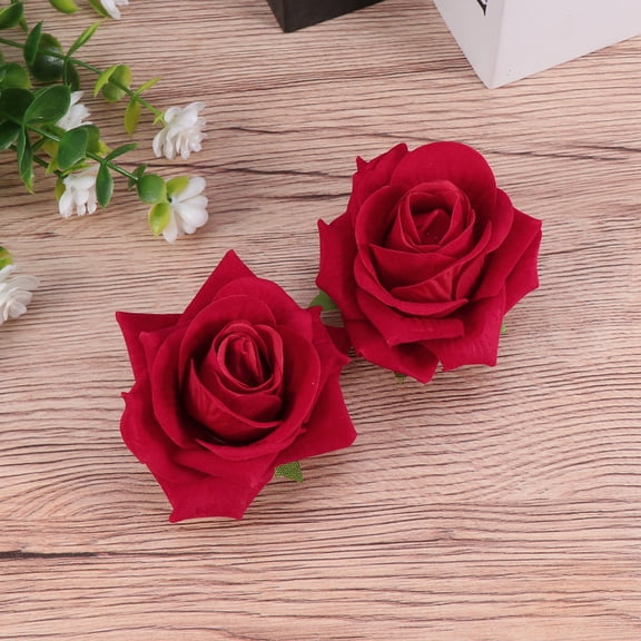 Raindrops Red Artificial Rose Flower Hairpin Clip for Wedding Beach Party Decoration