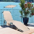 thumbnail image 4 of YEXJ Chaise Lounge Beach Chair with Canopy Shade, Adjustable 5 Position, Foldable Recliner Tanning Chair with Side Storage Pocket for Garden Patio Poolside, 4 of 9