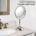 thumbnail image 6 of JERDON 8.5" Diameter LED Lighted Tabletop Makeup Mirror - 1X and 8X Magnification - Chrome Finish - Plug In - Model HL8808CL, 6 of 10