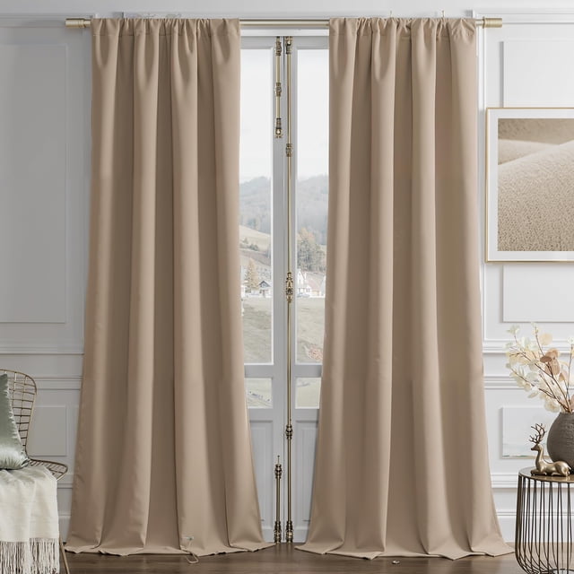 Cortinas Joydeco de Terciopelo Marrón Toffee 213x213cm 2 Paneles