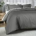 thumbnail image 5 of Superior 650 Thread Count Egyptian Cotton Duvet Cover Set, Grey, Full/Queen, 5 of 8