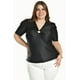 thumbnail image 1 of Blusa de satin con detallle central Roman Fashon /Tallas Extras, 1825 (Negro) negro 42, 1 of 5