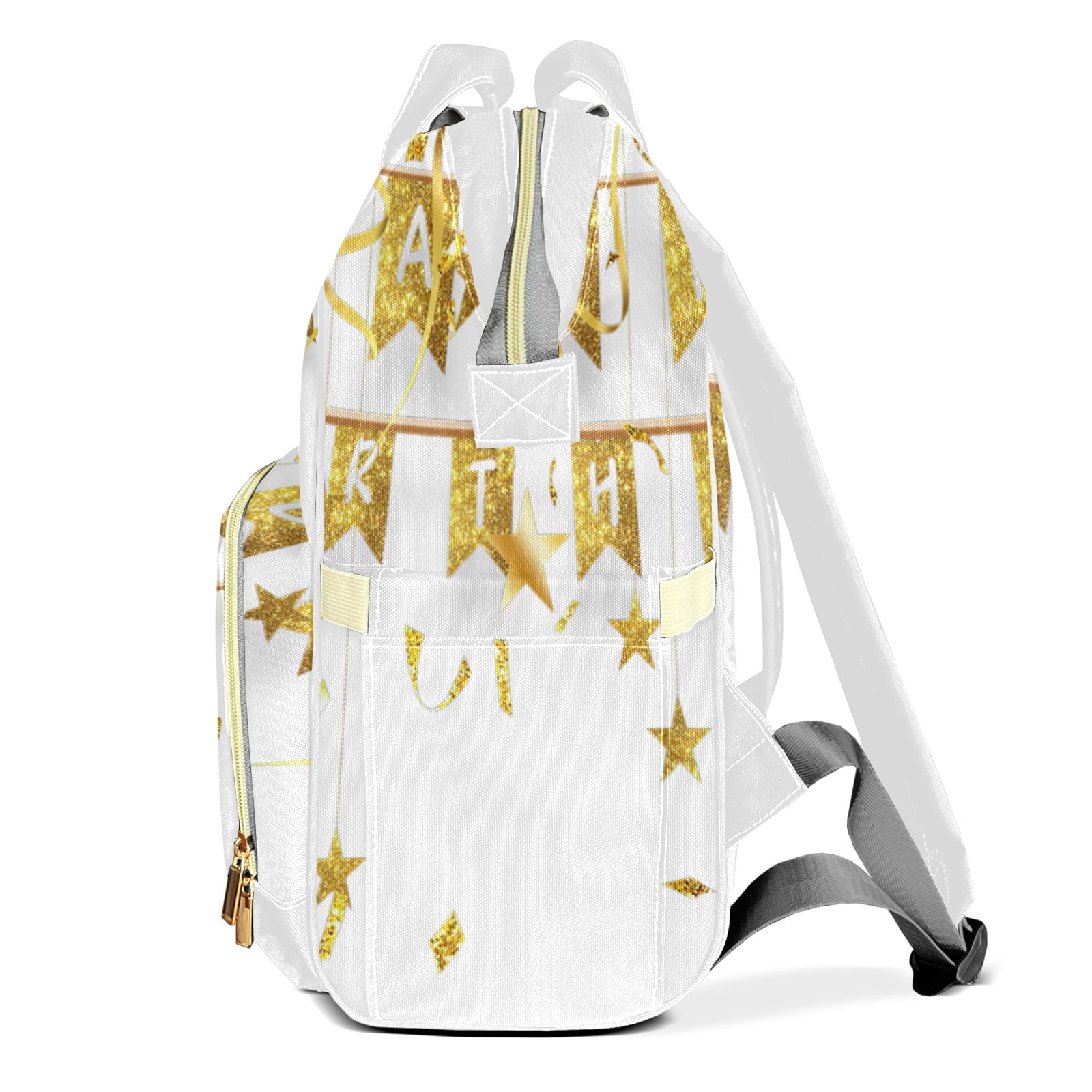Happy Birthday Diaper Backpack – Large Capacity, Insulated Baby Bottle Pocket, Multifunctional Mommy Bag for Boys & Girls