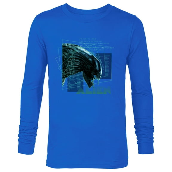 Alien 45th Anniversary Movie Xenomorph Priority One Logo - Long Sleeve T-Shirt for Men - Customized-Navy