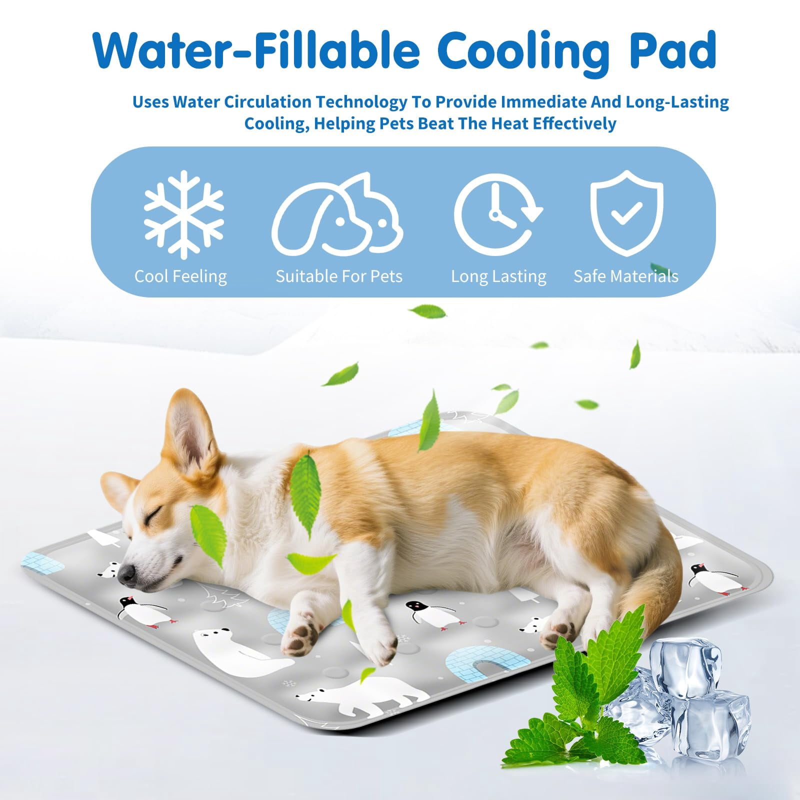 Cooling Pad for Dog,Instant Pet Cool Mat for Puppy,Comfortable Cool Pet Mat for Cat,Washable Dog Cooling Bed for Summer,Suitable for Outdoor Summer Crate Pad
