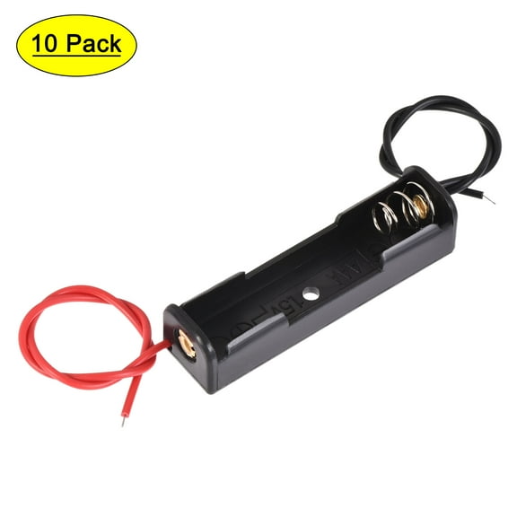 Unique Bargains Battery Case Storage Box 1 Slot x 1.5V 2-Wire for 1 x AAA Battery 10Pcs