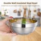 thumbnail image 2 of 8 cuencos de acero inoxidable aislados, cuenco de sopa de metal de doble pared de 28 oz, cuenco de helado, cuenco de metal resistente al frío y al calor, cuenco para servir antideslizante para ensalad, 2 of 5
