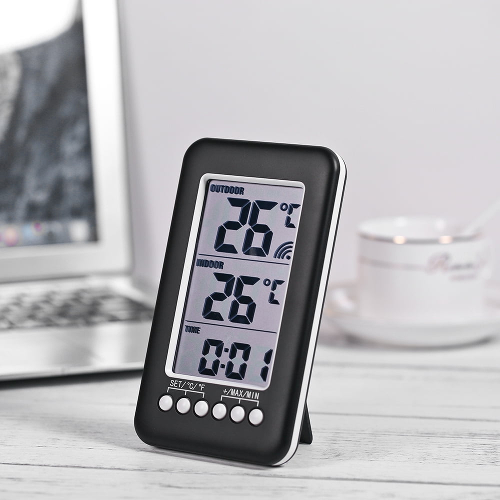 1PC LCD Electronic Digital Thermometer And Hygrometer Indoor And Outdoor  Thermometer And Hygrometer Weather Station Clock, Desktop Creative  Thermometer Clock, Can Be Given As A Gift