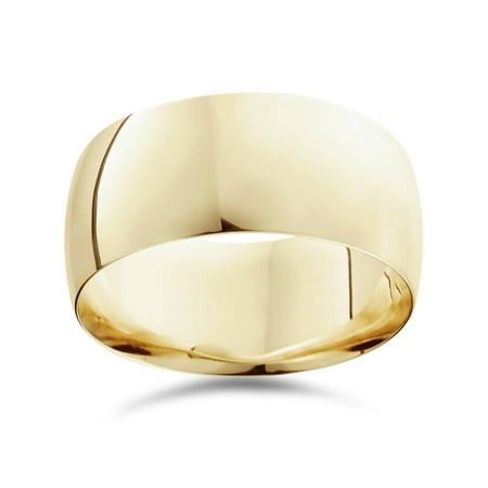 10mm Dome High Polished Wedding Band 14K Yellow Gold
