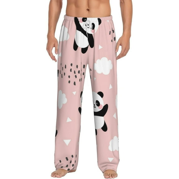 Easygdp Panda Men's Pajama Pant, Sleep Elastic Waistband Lounge Pants - Small