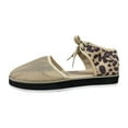 thumbnail image 4 of WIZUTIZ Low Heel Sandals for Women Sandals for Women 2025 Comfortable Retro Elastic Hollow Out Sandals Pull-On Summer Shoes Medium Leopard Animal Print Sandals for Lady 4th of July Gifts Beige, 4 of 6