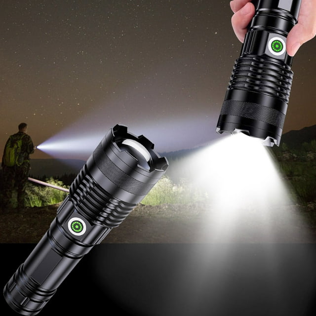 Danhjin Rechargeable Lighting Flashlight Outdoor Strong Light Searchlight Aluminum Alloy Water-proof Telescopic Focusing Flashlight Gardening Tools