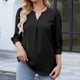 thumbnail image 2 of Camisa de gasa de manga 3/4 suelta de color sólido informal con estilo para mujer OAVQHLG3B Store lin121212, 2 of 5