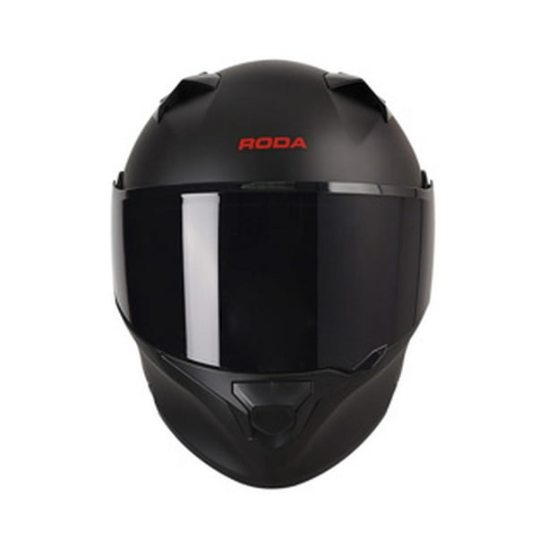 Casco Roda Rush Negro Mate Logo Rojo Mica Humo Abatible Svs negro