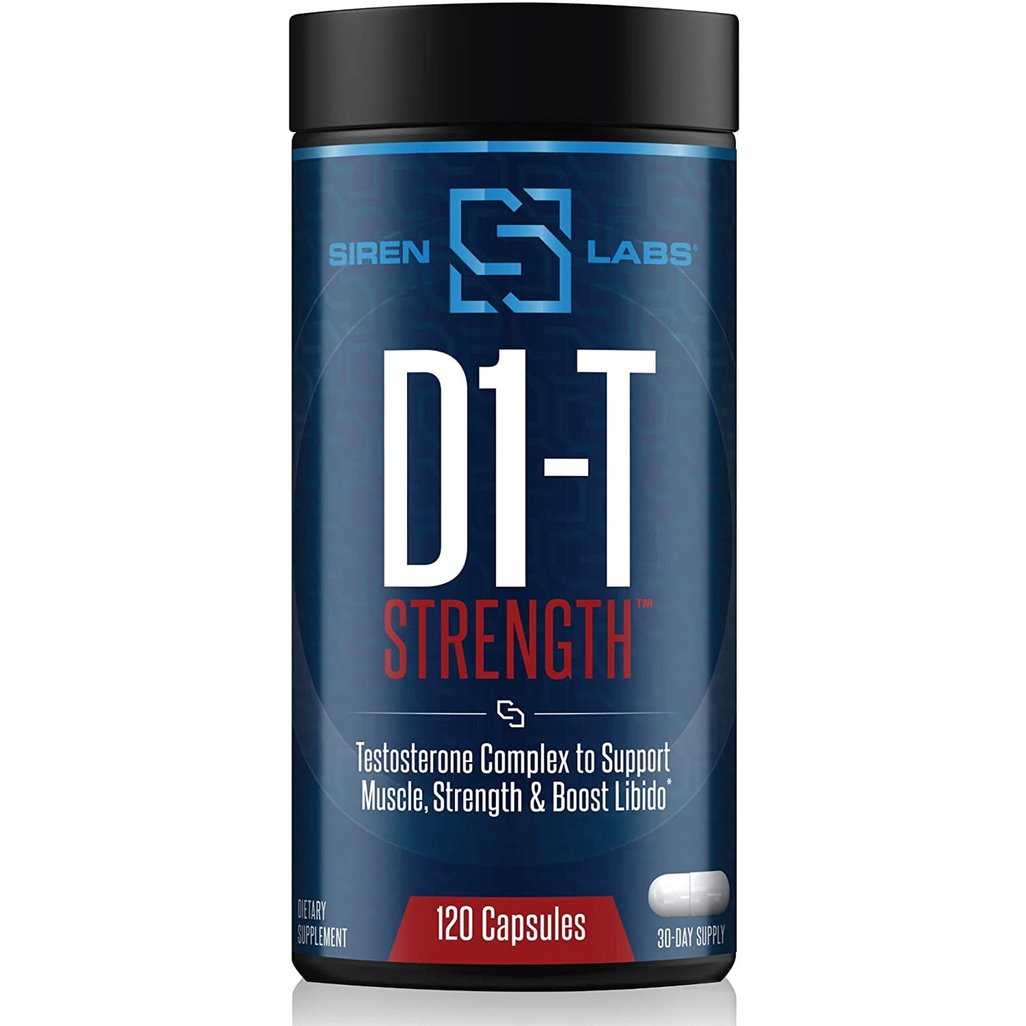 Siren Labs D1-T Strength Testosterone Booster for Men Mass Gainer with D-Aspartic Acid - Monster Muscle Mass-Building - Test Booster Suppression of Estrogen Anabolic Muscle Growth (120 Capsules)