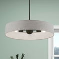 thumbnail image 2 of 46145-04 Livex Lighting Elmhurst - 5 Light Large Drum Pendant In Timeless Style-13.5 Inches Tall and 26 Inches Wide-Black Finish    -Traditional, 2 of 11