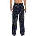 thumbnail image 7 of Salouo Copper-Gold Gloss Outline Flower Print Pajama Pants for Men, Lounge Pants Elastic Waistband Casual Men's sleepwear Loungewear Sleep Pajama Pant -Medium, 7 of 7