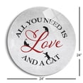 thumbnail image 3 of All You Need Love And Cat Grey Black Cats 24 inch Glass Round Wall Hanging Sign, 3 of 4