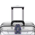 thumbnail image 3 of Rocae Lavender Flowers for Leather Luggage Baggage Tags ID Label Privacy Cover ID Label with Stainless Steel Loop and Address Card, 3 of 5