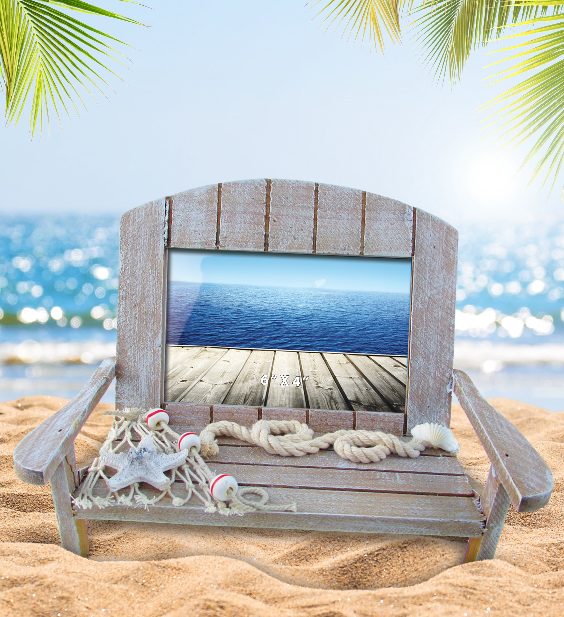 CoTa Global Brown Chair Beach Picture Frame - Decorative 4x6