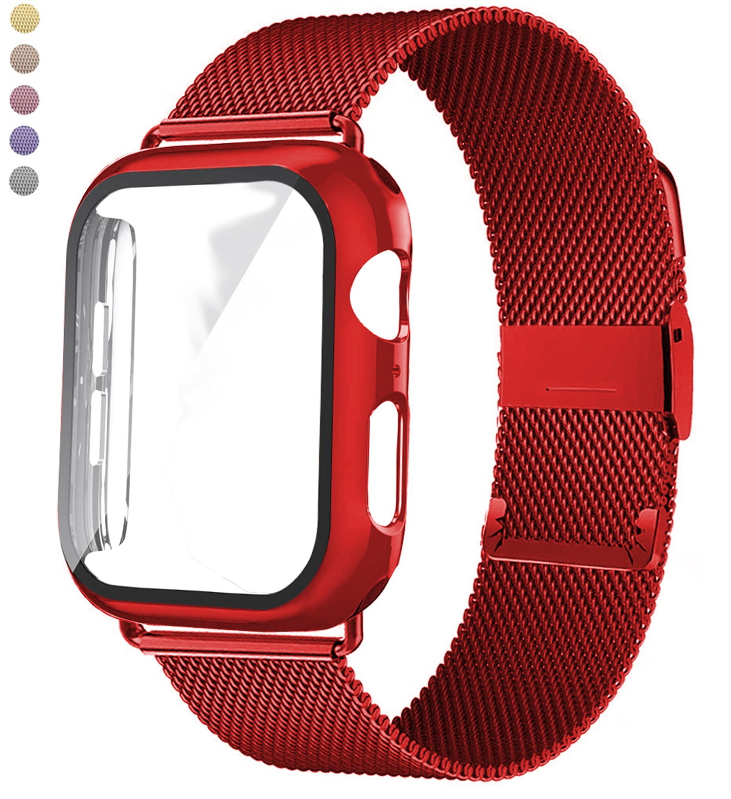 almnvo-band-for-apple-watch-bands-with-case-38mm-stainless-steel-mesh