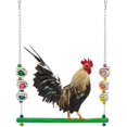 thumbnail image 1 of Columpio de madera para pollo, colorido juguete de pollo hecho a mano, juguete para loros y pájaros, percha de madera para pollo, gallinero, accesorios para gallinas grandes, entrenamiento de loros y pájaros Sailing Electrónica, 1 of 5