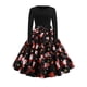 thumbnail image 1 of Vestido de Navidad de manga larga para mujer, bata Vintage, Swing Pinup, elegante, estampado informal, negro, invierno, 50S, 60S, 1 of 5