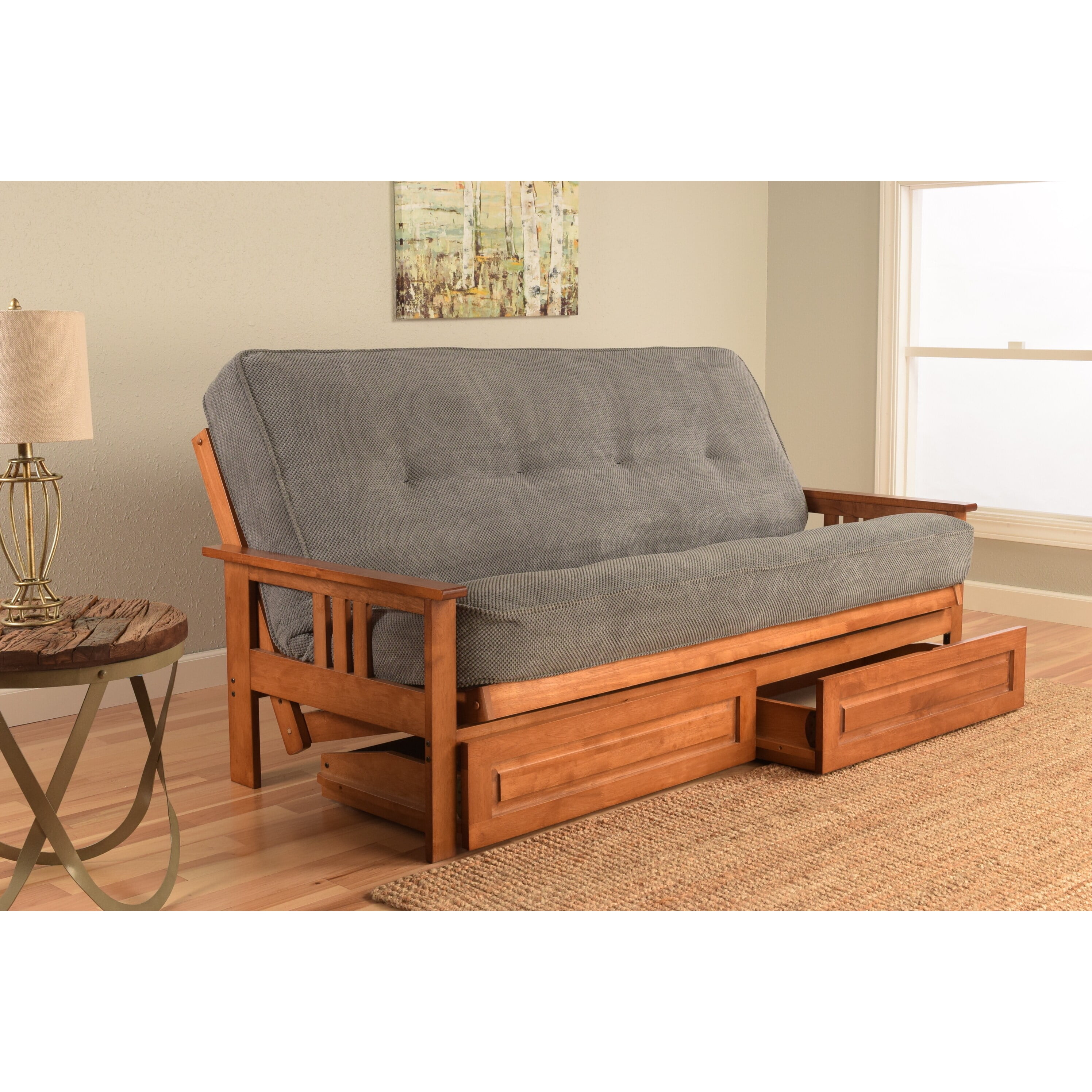 Kodiak Furniture Monterey Futon with Fabric Mattress in Barbados/Mocha Brown