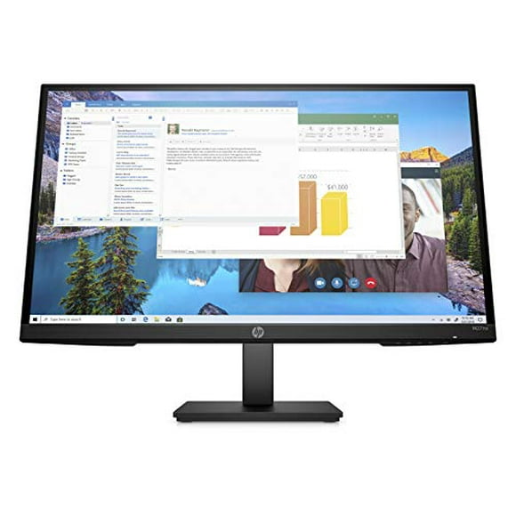 HP M27ha FHD Monitor - Full HD Monitor (1920 x 1080p) - IPS Panel and Built-in Audio - VESA Compatible 27-inch Monitor Designed for Comfortable Viewing with Height and Pivot Adjustment - (22H94AA#ABA)