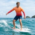 thumbnail image 6 of Xidunhg Men's Rash Guard Long Sleeve Shirt UPF 50 Sun Protection Quick Dry Moisture Wicking Lightweight for Swimming Surfing Outdoor Orange Gradient Red M, 6 of 9