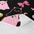 thumbnail image 5 of Feelyou Cute Pink Ghost Bow Bed Spread Queen, Kawaii Star Print Queen Coverlet Set, 3-Piece, 1 Comforter and 2 Pillowcases, 5 of 7