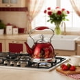 thumbnail image 7 of HausRoland Stainless Steel Stovetop Kettle with Ergonomic Handle 0.74 Qt (0.7 L) Tea Kettle for Stove Top, Red, 7 of 7