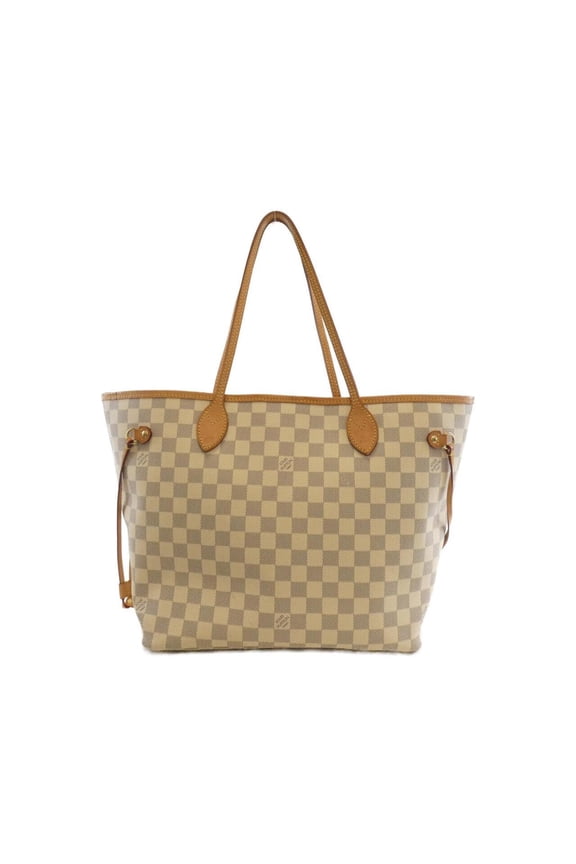 Pre-Owned Louis Vuitton Damier Azur Neverfull MM N41605 Handbag (Fair)