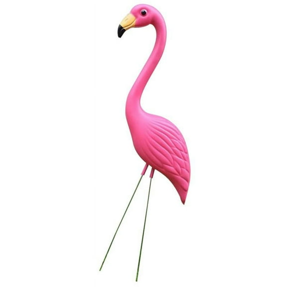 Zxpjkyu Fake Lawn Ornament Pink Flamingo Plastic Garden Animals Statue Wedding Decor #3 Looking Up