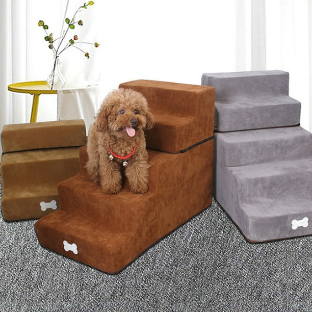 2 Tiers Pet Steps AntiSkid Adjustable Height Detachable Design High Rebound Sponge Ramp Stairs