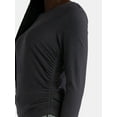 thumbnail image 4 of Athletic Works Women's and Women's Plus ButterCore Ruched Performance Tee with Long Sleeves, Sizes XS-4X, 4 of 5
