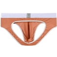 thumbnail image 3 of TANBOM Men's Triangle Nylon Contoured Pouch Underwear, Latte, 1-Pack, XL, 3 of 6