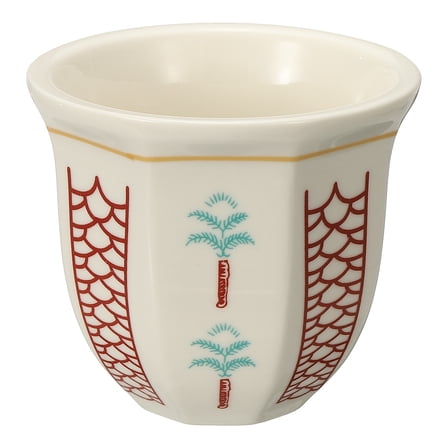 Uxcell Arabic Coffee Cup, 8.5 oz Ceramic Tea Cups Espresso Coffee Mug for Latte Cappuccino Milk Office Home Party Gifts, (White/Red, Style E)